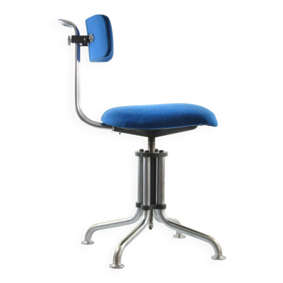 Chaise de bureau Gispen vintage bleue des années 1930