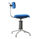 Chaise de bureau Gispen vintage bleue des années 1930