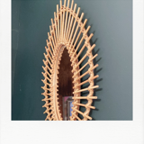 Vintage rattan sun mirror