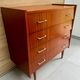 Vintage teak chest of drawers with 4 drawers from the 1960s.