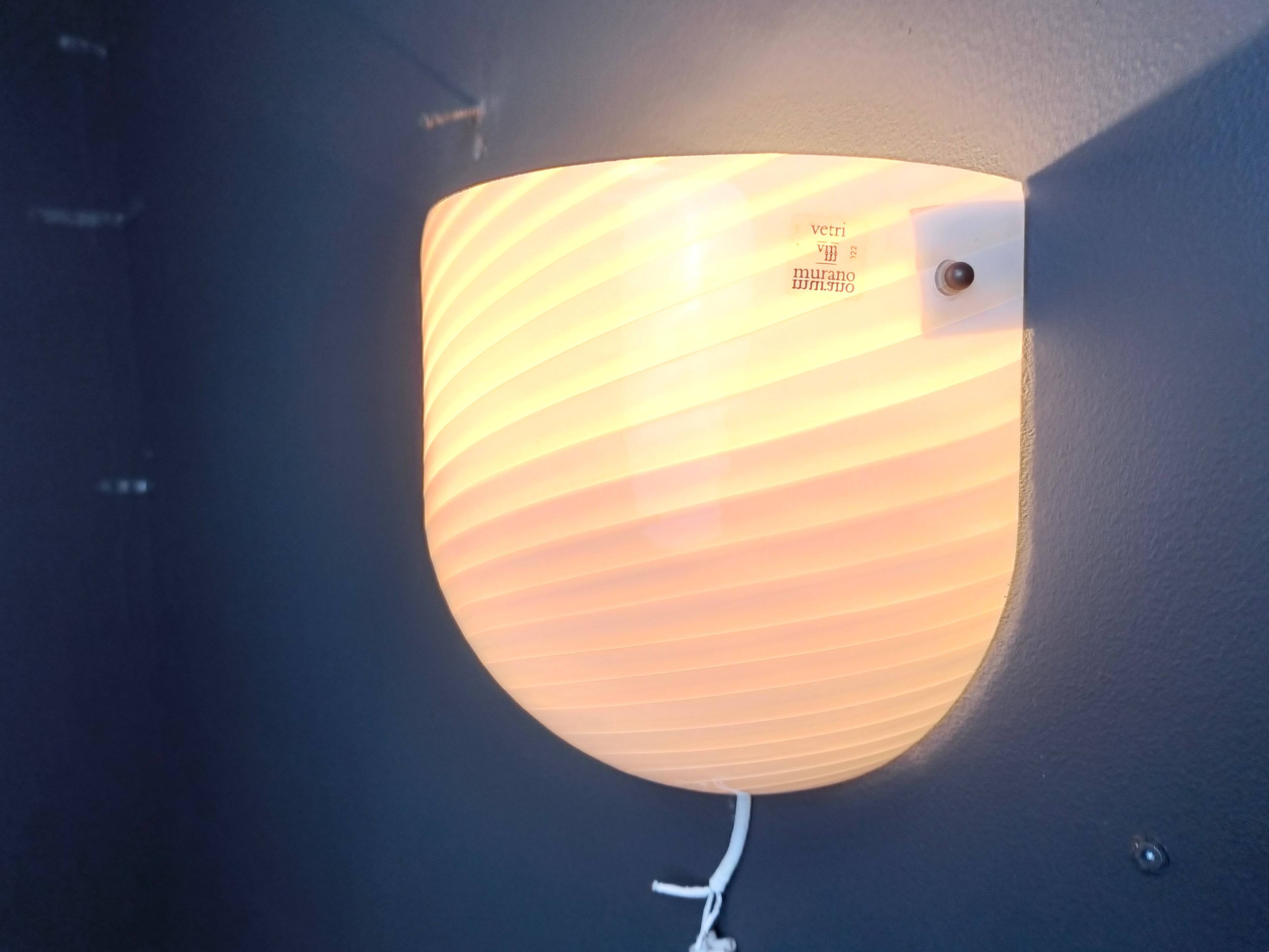 Murano Swirl Glass Sconce by VM-Vetri, Italy, 1970s