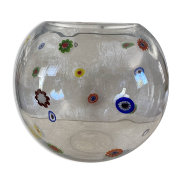 Art glass round vase, Millefiori technique (Murano style)
