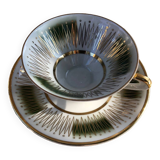 Tasse ancienne allemande vert et or