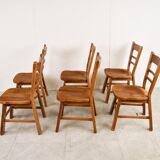 Vintage brutalist dining chairs, set of 6 - 1960s