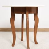 Side table with marble top and inlaid stones