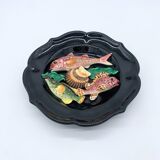 Barbotine plate with marine pattern, 1970