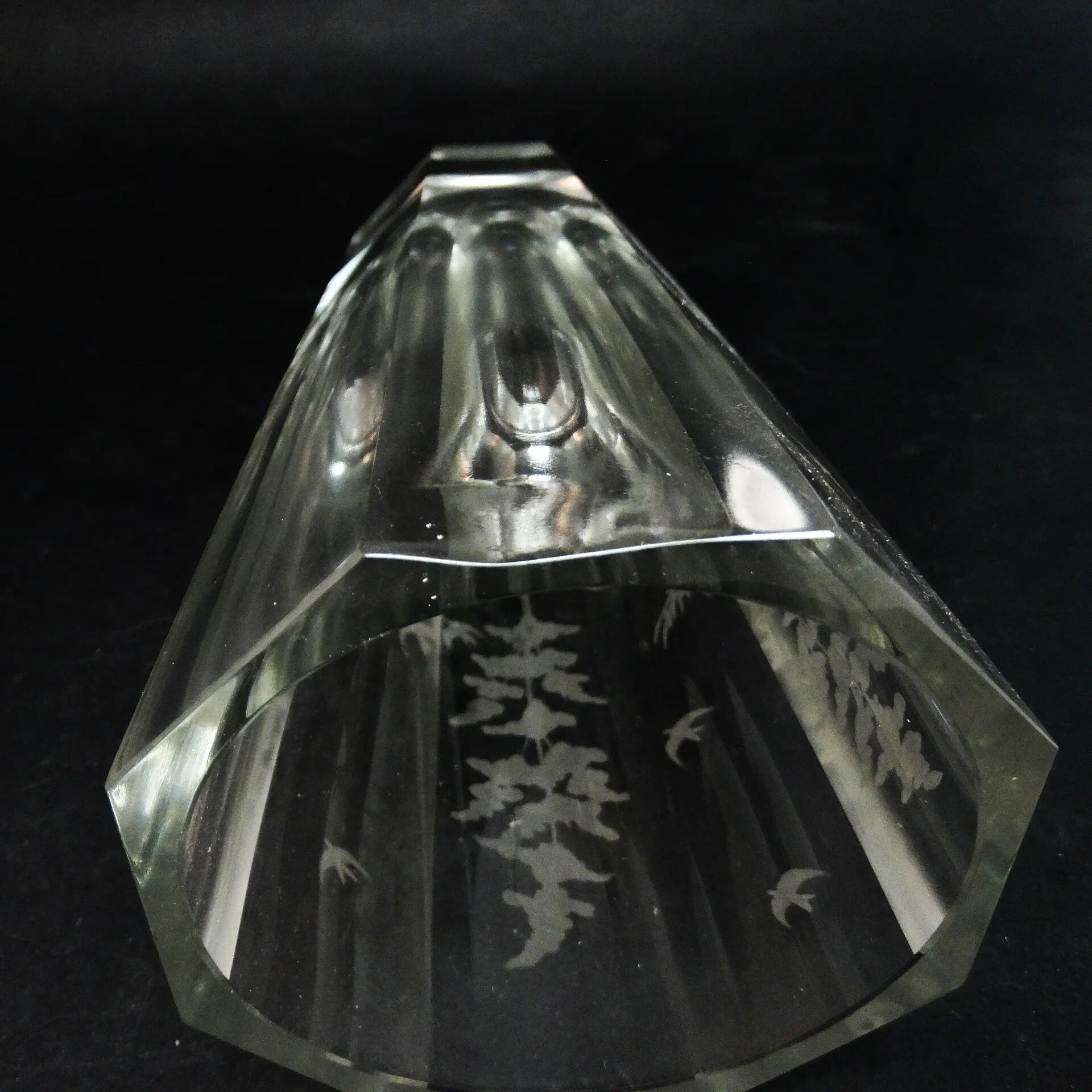 Art Deco vase, crystal, Moser, Czechoslovakia, 1930s