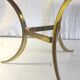 Tripod round coffee table in gilded brass and rosewood – 60s/70s