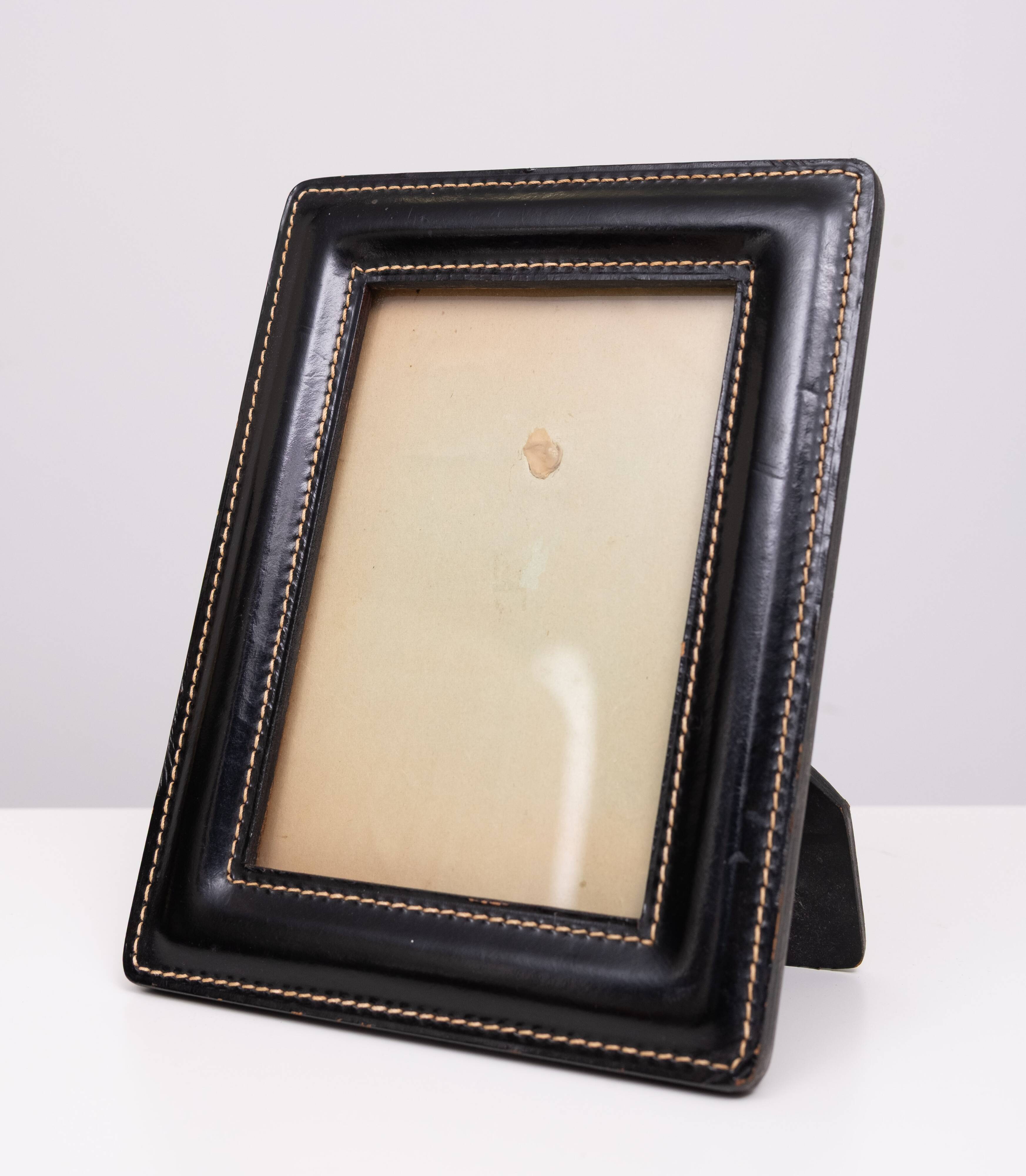 Grand ensemble de bureau exclusif en cuir cousu, années 1960, France