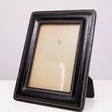 Grand ensemble de bureau exclusif en cuir cousu, années 1960, France