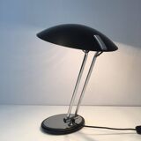 Swivel designer desk lamp in chrome and black lacquered metal