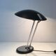 Swivel designer desk lamp in chrome and black lacquered metal