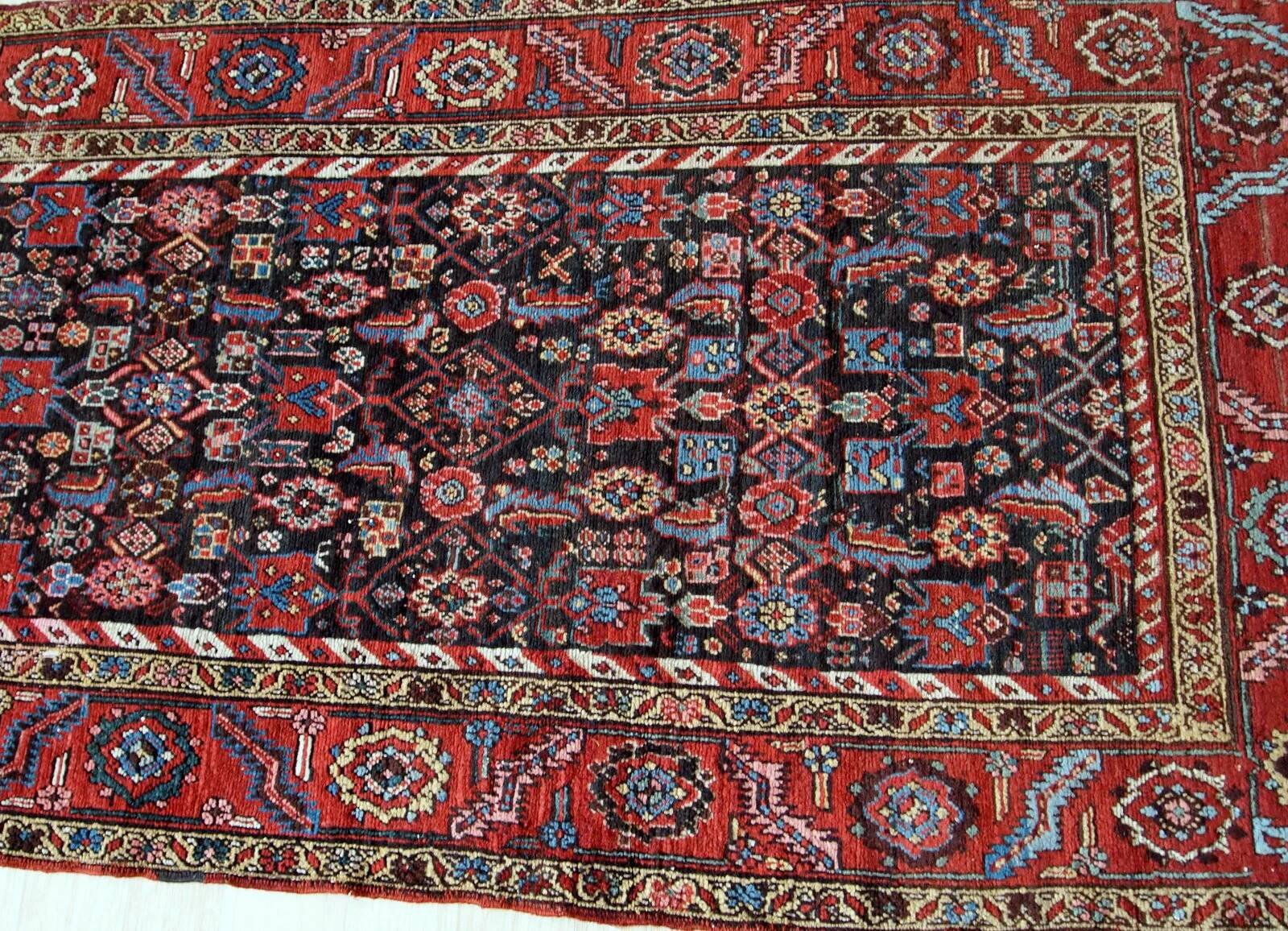 Handmade antique Persian Bakshaish runner 97cm x 375cm 1880s