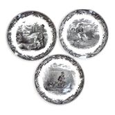Lot de 3 assiettes, scène de chasse, Villeroy & Boch