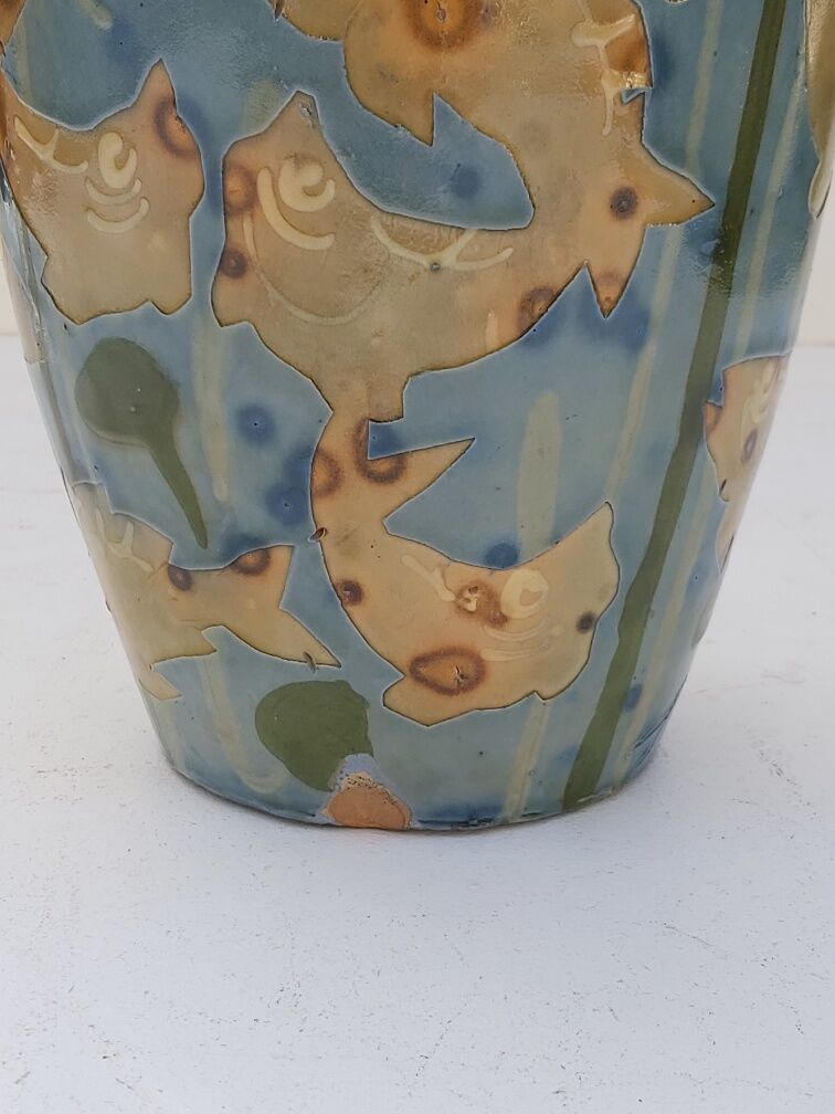 Vase Emile Simonod Savoie fish decorations