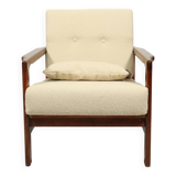 Scandinavian curly beige armchair mid century modern design by Z. Baczyk 1965