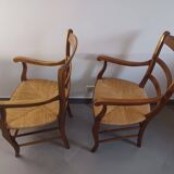 Pair of cherry wood armchairs