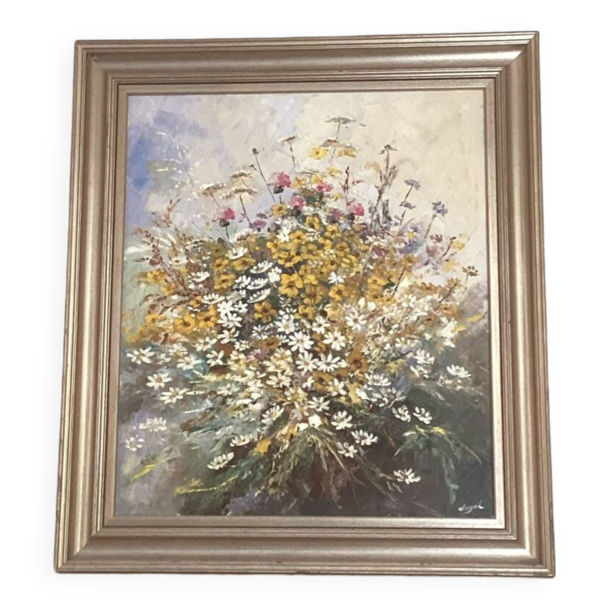 Tableau bouquet de fleurs champêtre