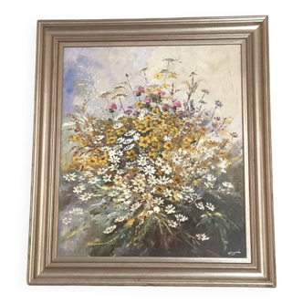 Tableau bouquet de fleurs champêtre