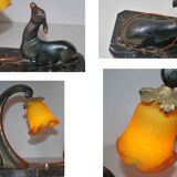 Art deco lamp gazelle decoration Manufacture 30's years