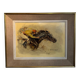 Old painting, horse scene, signed F Castellan, early 20th century