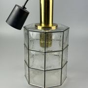 Suspension des années 60 70 Glashütte Limburg Allemagne verre et laiton Space Age