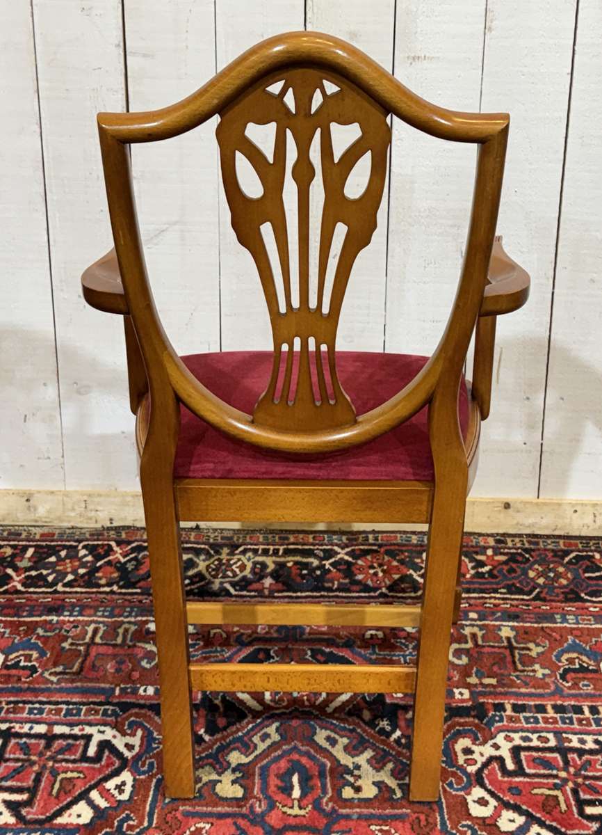 Set of 12 English Regency style beech armchairs from the 1970s.