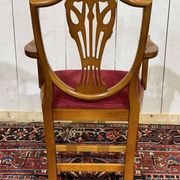 Set of 12 English Regency style beech armchairs from the 1970s.