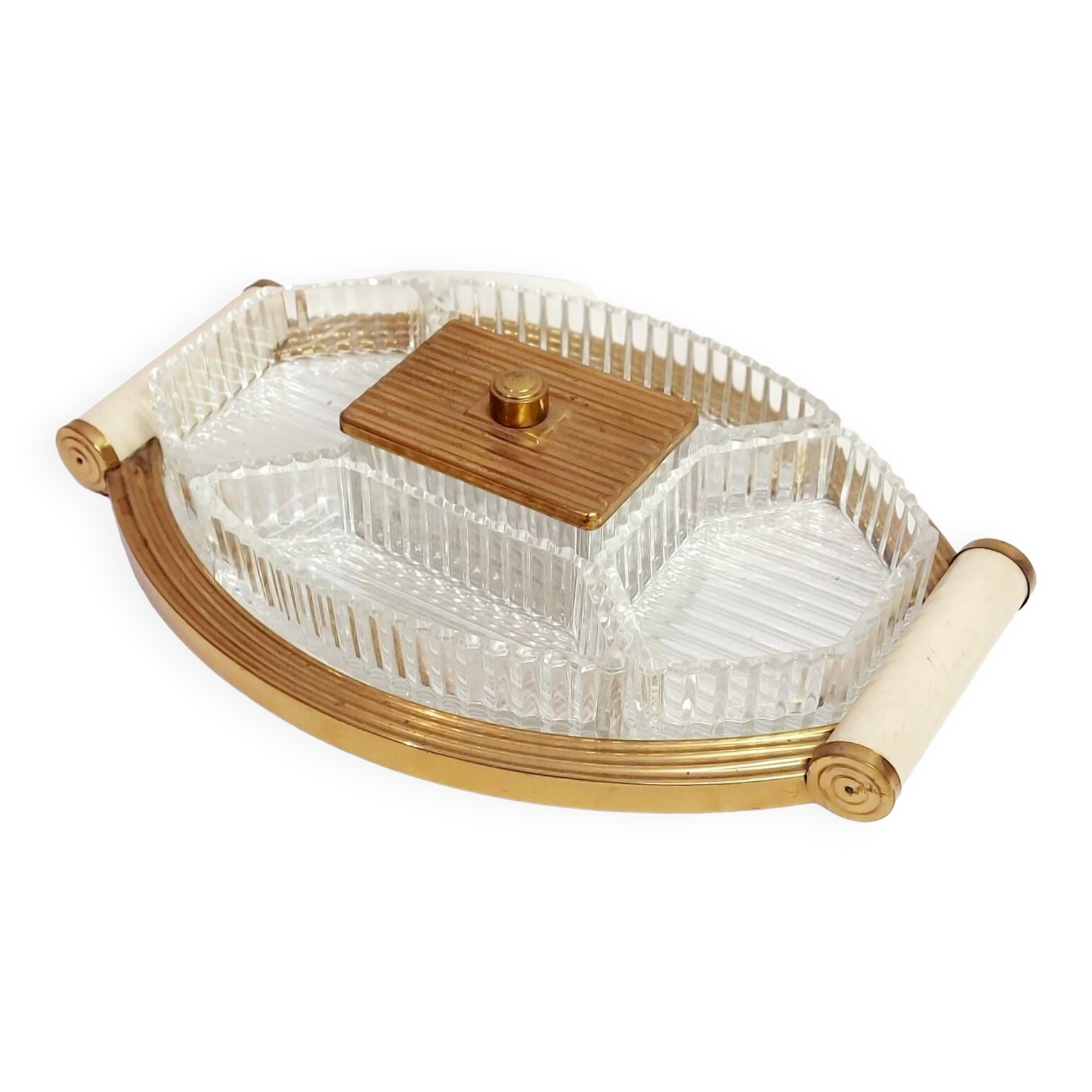 Vintage oval mirror tray