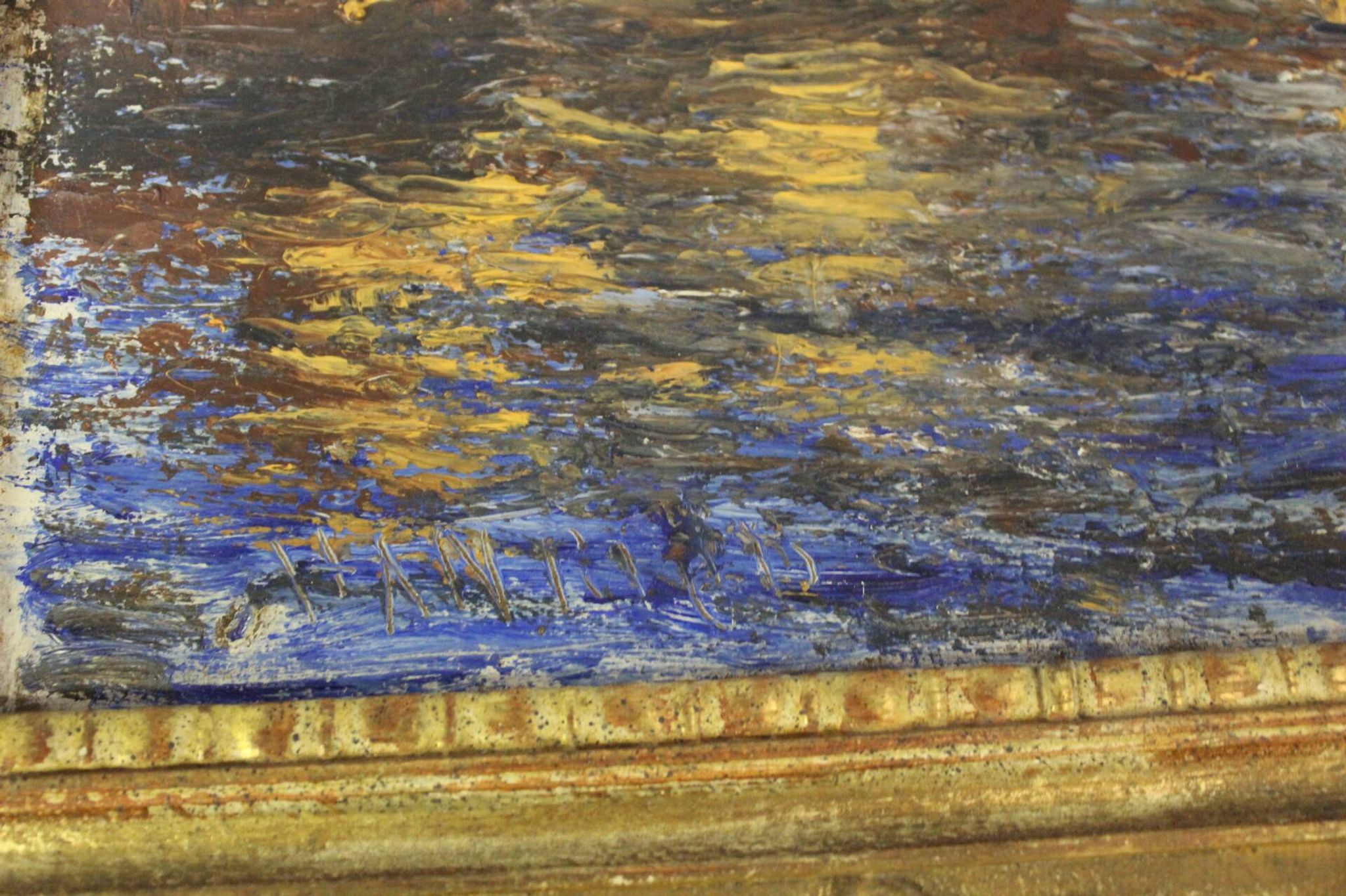 Huile sur panneau "le port de Marseille" vers 1950