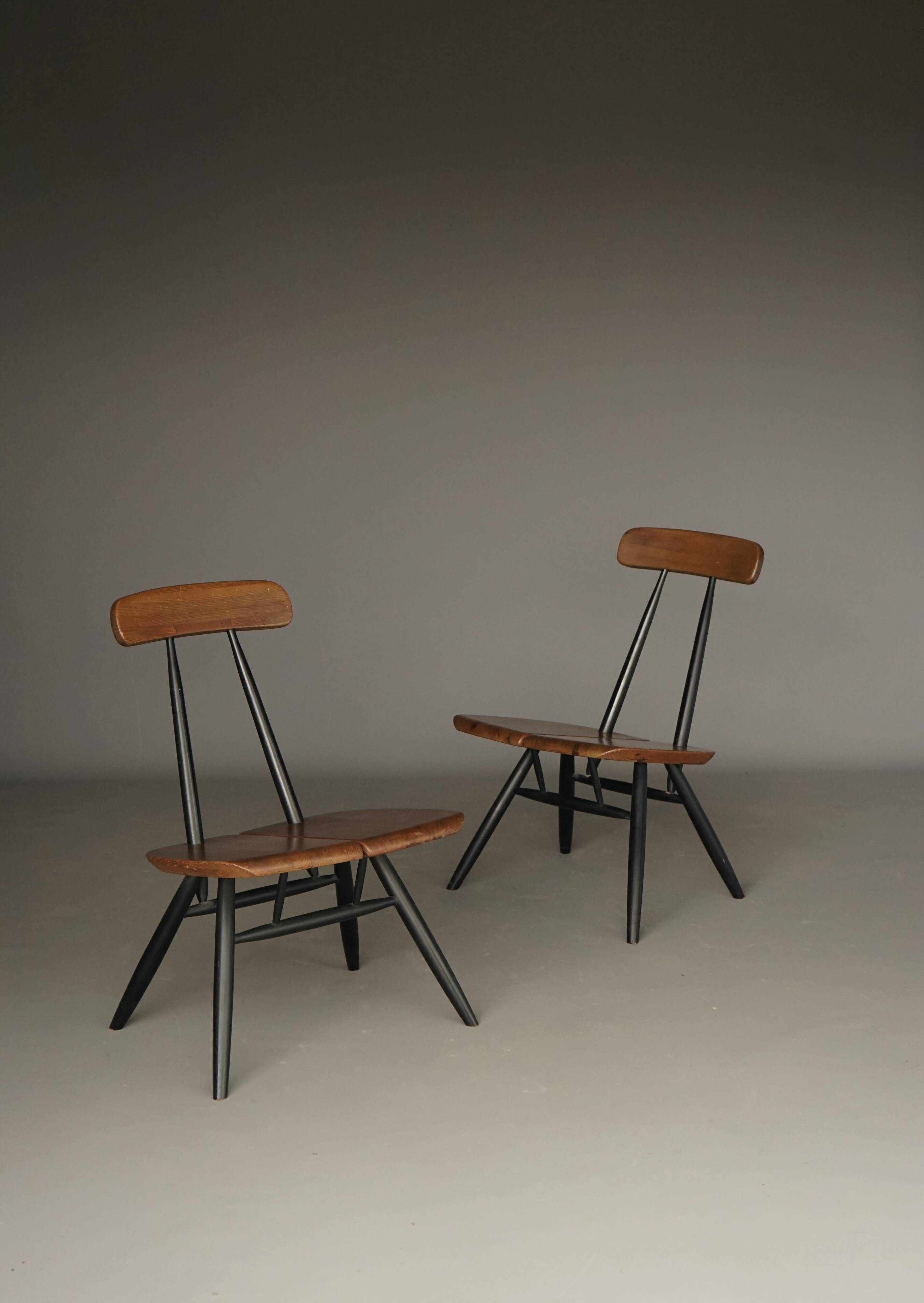 Chaises longues Pirkka par Ilmari Tapiovaara pour Laukaan Puu. Lot de 2