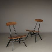 Chaises longues Pirkka par Ilmari Tapiovaara pour Laukaan Puu. Lot de 2