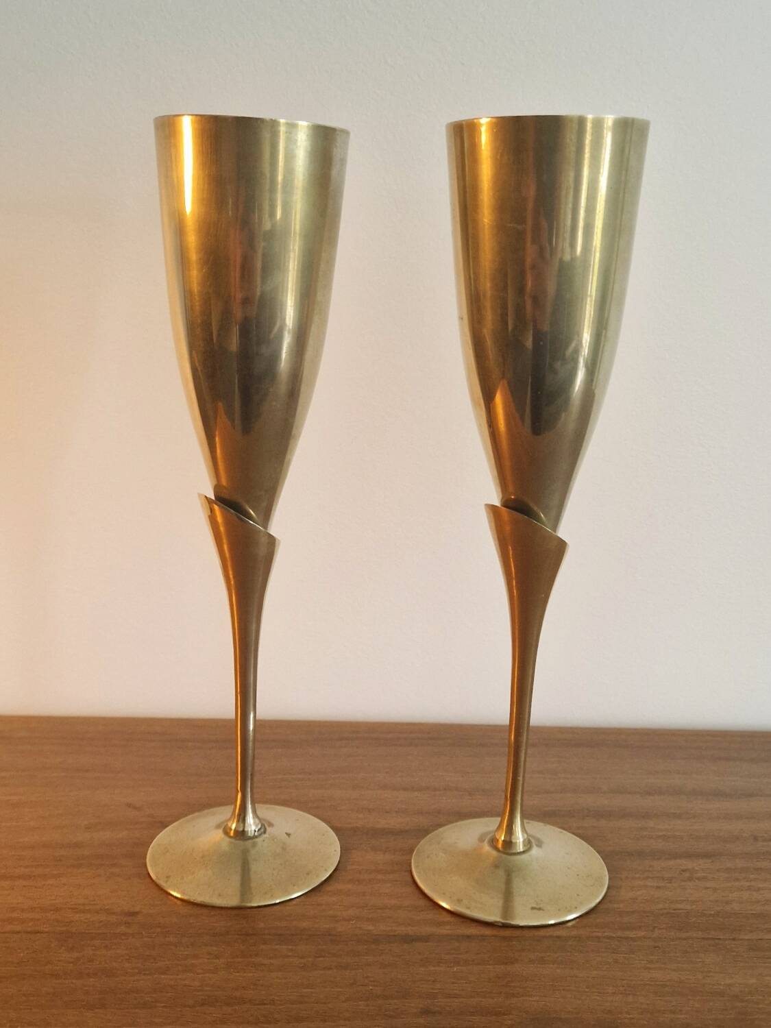 Brass champagne glass 1970
