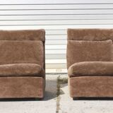 Walter Knoll Collection pair of modular armchairs in two-seater sofa 1970s