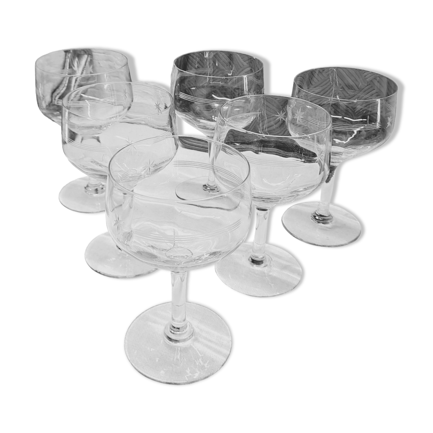 Set of 6 star water glasses