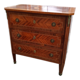 Old Louis XVI style chest of drawers in marquetry