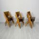 1/21 1950s vintage Hiller stackable plywood chairs from Germany in the style of Egon Eiermann