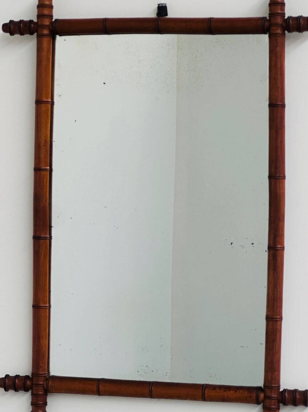 Antique faux bamboo mirror, France, late 19th century