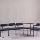 Postmodern steel and fabric bench, Italy, 1990s