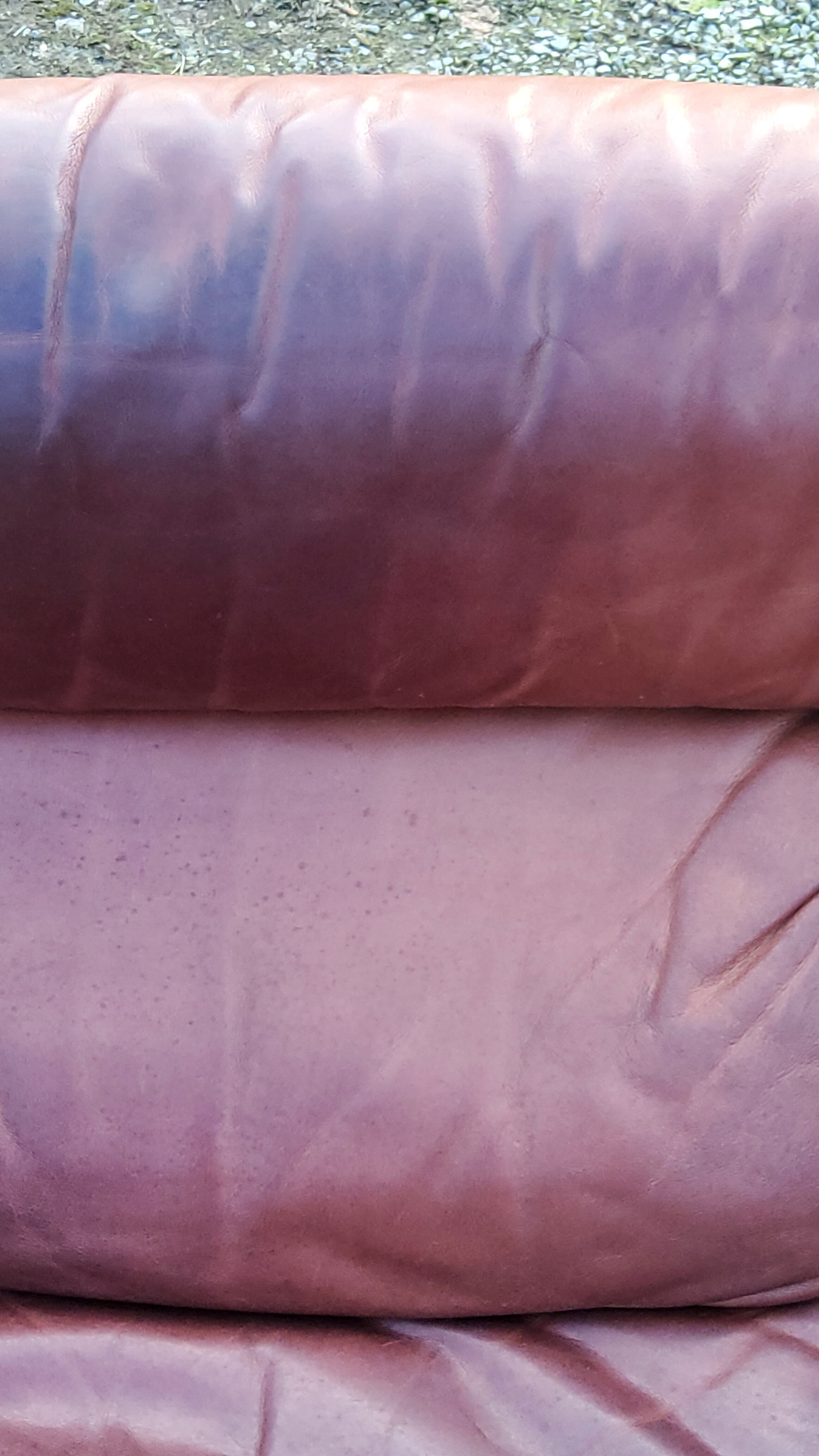 Pair of armchairs and De Sede sofa in cognac leather from the 70s/80s