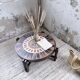 Round coffee table Roger Capron herbarium terracotta