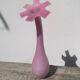 Grand vase fleur opaline rose
