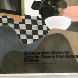Original poster signed and dedicated by André MINAUX, Galerie Paul Maurel, 1974 Mourlot