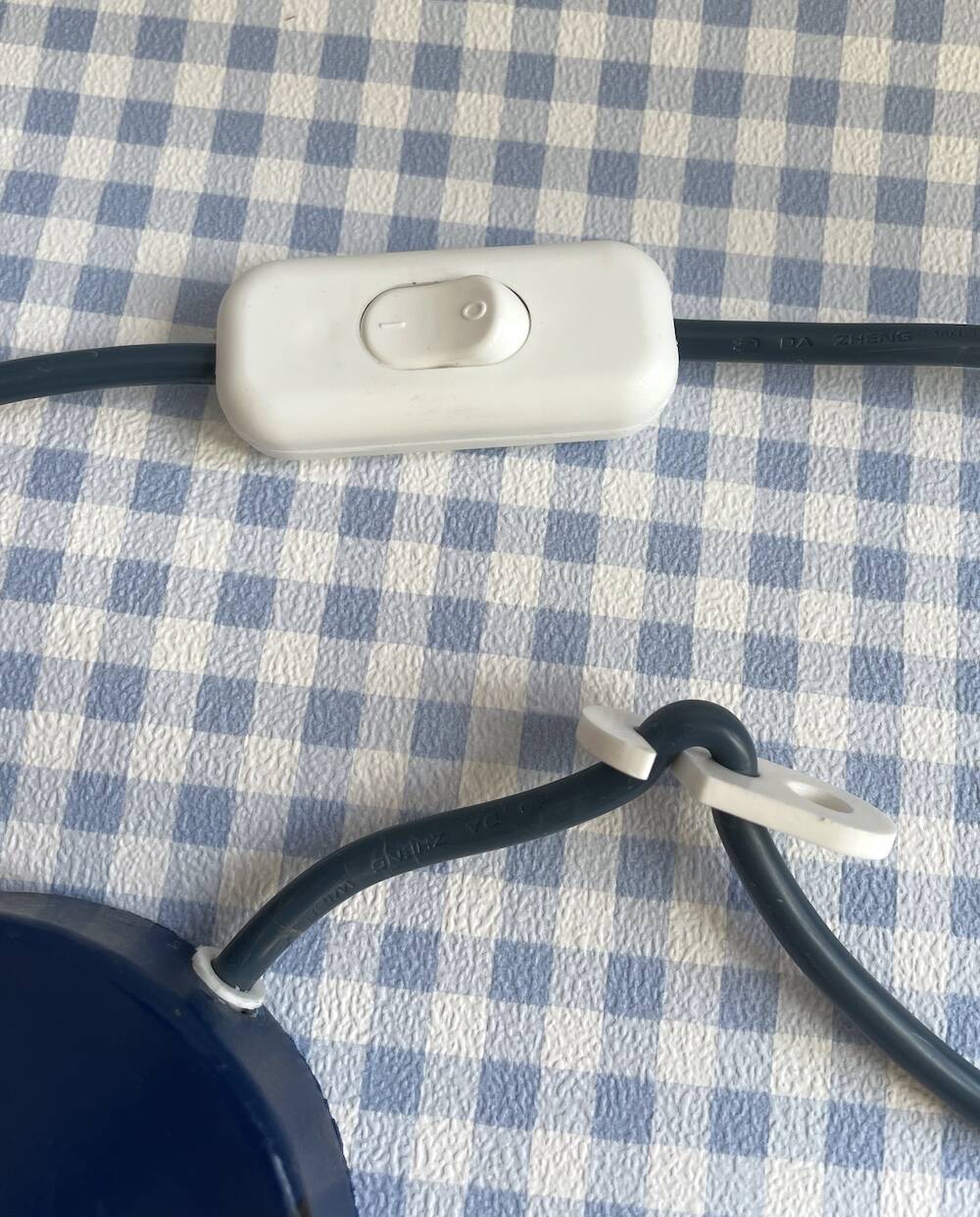 Vintage blue metal desk lamp