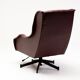 Italian reclining chaise longue from the 1950s in oxblood Naugahyde.