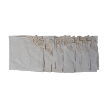 7 old embroidered napkins