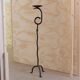 XXL vintage hand-forged iron candlestick, black iron, brutalist wave design, Made in Italy 1970s