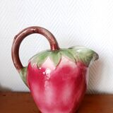 Vintage strawberry slipware pitcher