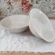Set of 2 pull-out salad bowls in porcelain Bavaria beige bordered gold model Jutta