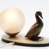 Art deco lamp marble duck